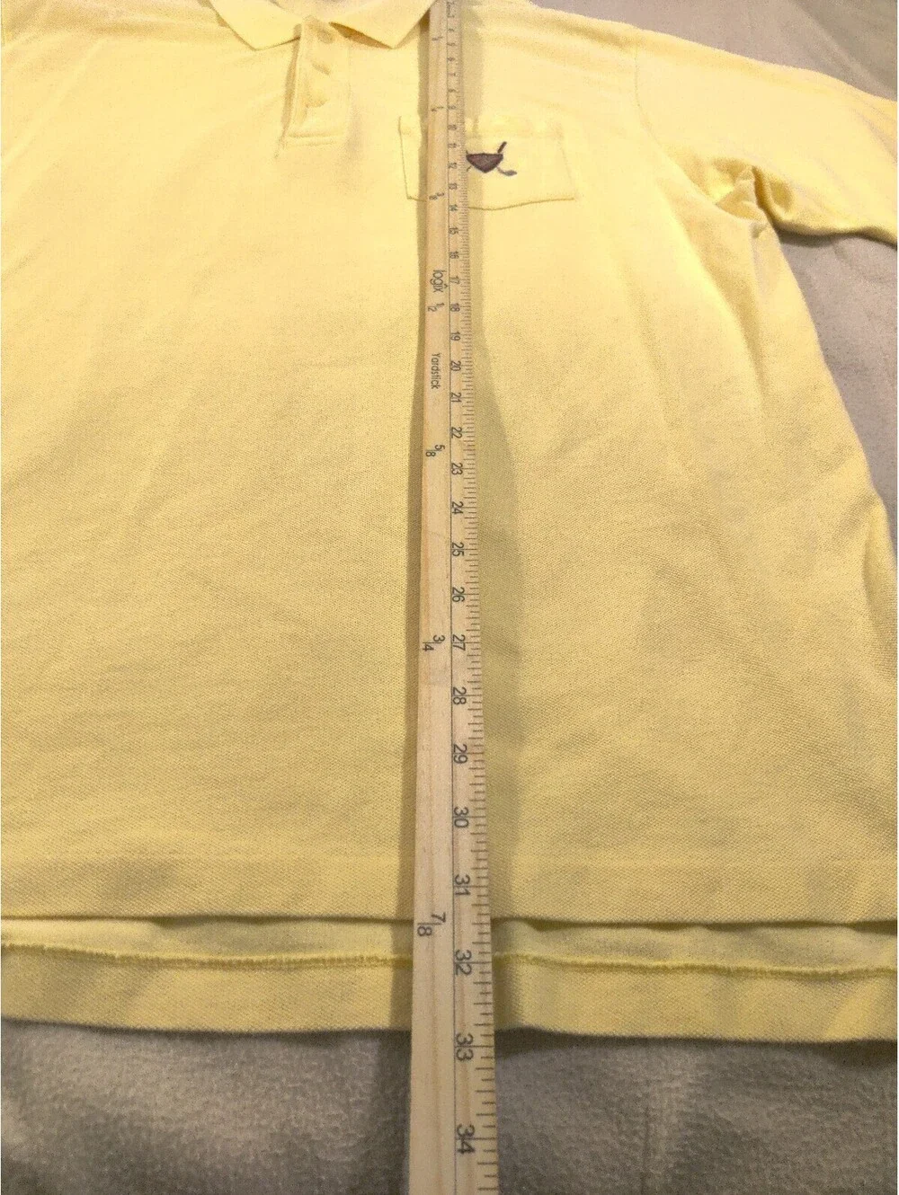 Polo Ralph Lauren Shirt Mens XXL Vintage Yellow Pastel Golf Club Crest Cotton
